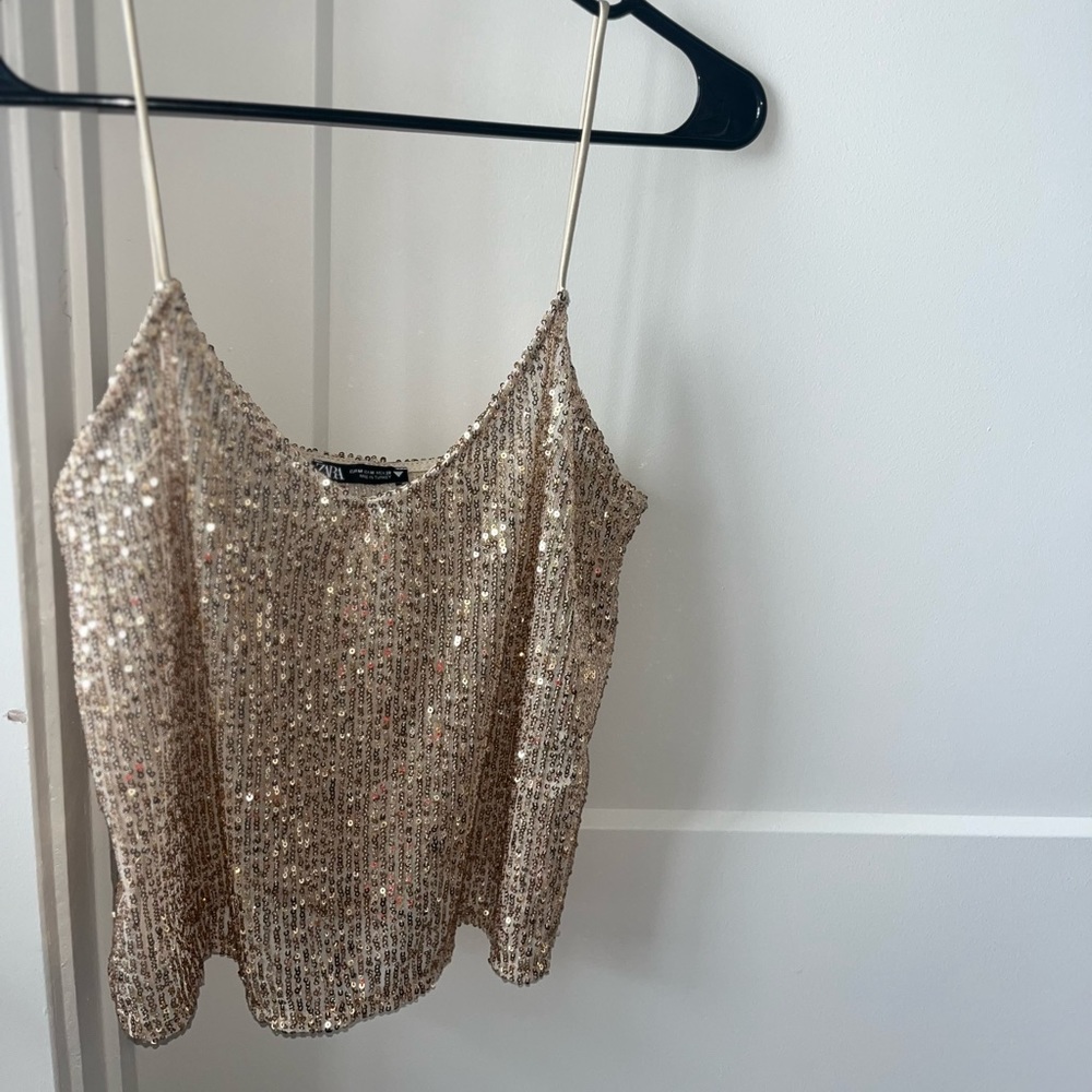 ZARA GOLDEN SEQUINS TOP